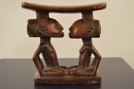 Headrest, Male and Female Figures       